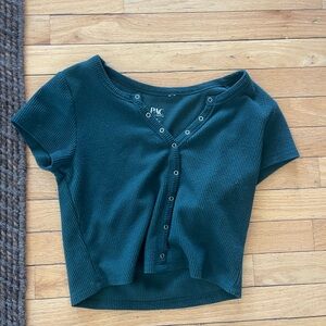 Women's Pacsun Green Button-Up Top